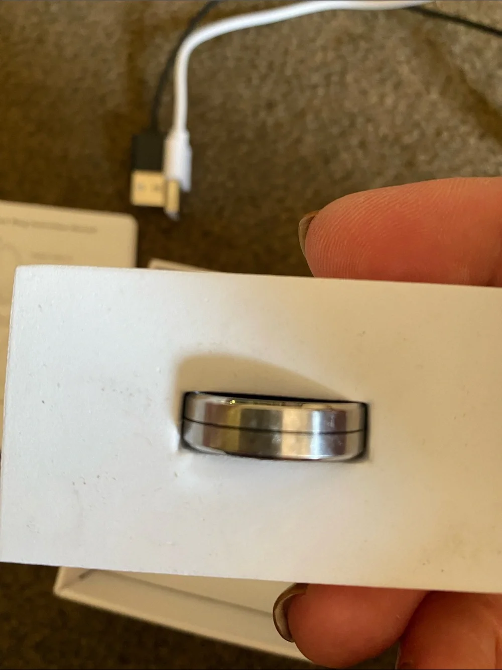 Smart Ring with Charging Dock and Cables